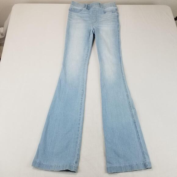 Spanx Jeans Womens Small Tall Light Wash Flare Pull On High Rise Stretch 20348T - Picture 1 of 11